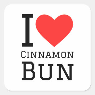 Ik hou van kaneelbroodje vierkante sticker