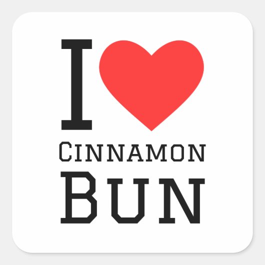 Ik hou van kaneelbroodje vierkante sticker (Voorkant)