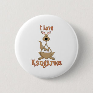 Ik hou van kangoeroes ronde button 5,7 cm
