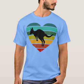 Ik hou van Kangoeroes Wallaby Retro Heart T-shirt