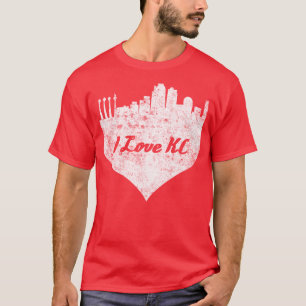Ik hou van kansas city skyline kansas city hart t-shirt