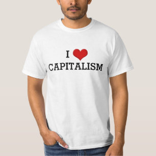 Ik hou van kapitalisme grappig politiek hart T-shi T-shirt