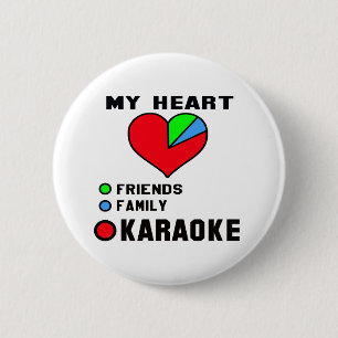 Ik hou van Karaoke. Ronde Button 5,7 Cm
