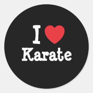 Ik hou van Karate hart op maat gepersonaliseerd Ronde Sticker