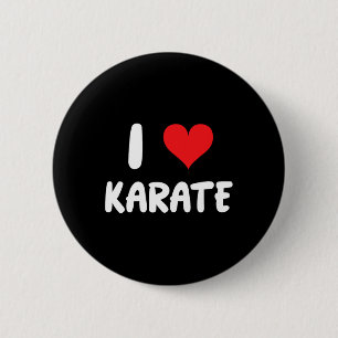 Ik hou van Karate - Hart - Vechtkunst  Ronde Button 5,7 Cm