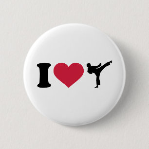 Ik hou van Karate Kickboxing Ronde Button 5,7 Cm