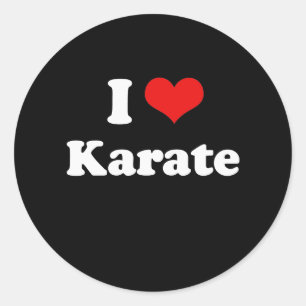Ik hou van Karate Tshirt Ronde Sticker