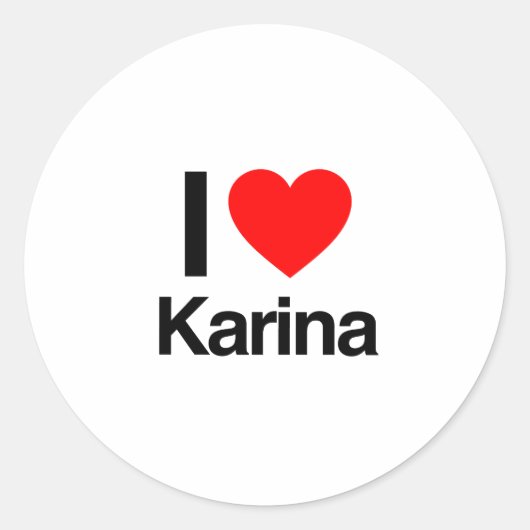ik hou van karina ronde sticker (Voorkant)