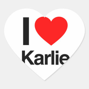 ik hou van karlie hart sticker