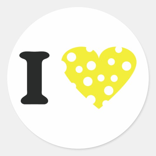 Ik hou van käse icoon ronde sticker (Voorkant)