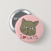 Ik hou van kat ronde button 5,7 cm (Voorkant /achterkant)