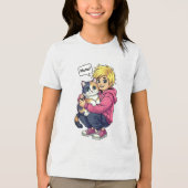 Ik hou van kat Tri-Blend shirt (Voorkant)