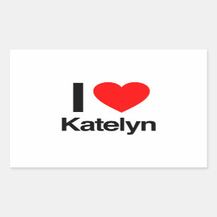 ik hou van katelyn rechthoekige sticker