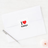 ik hou van katelyn vierkante sticker (Envelop)