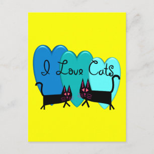 Ik hou van katten—Black Cat Art cadeaus Briefkaart