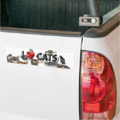 Ik hou van katten bumpersticker (Op Truck)