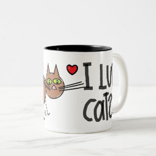 IK HOU VAN KATTEN CARTOON KAT MOK