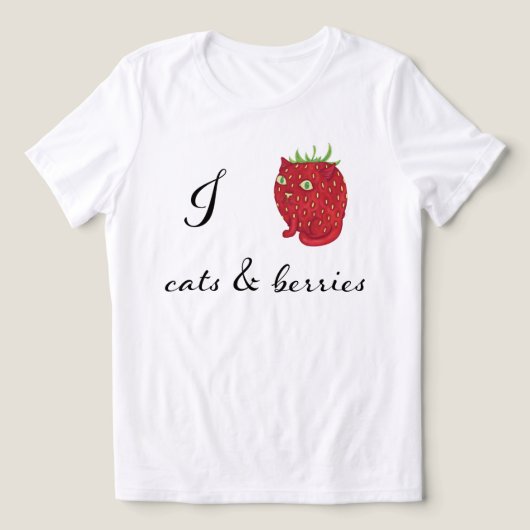 Ik hou van katten en bessen Tri-Blend shirt (Design voorkant)