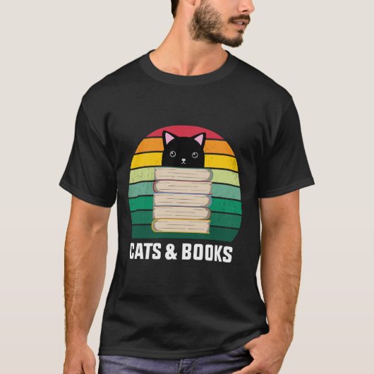Ik hou van katten en boeken grappige katten en boe t-shirt (Voorkant)