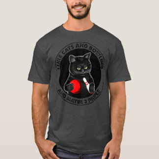 Ik hou van katten en Bowling en misschien 3 mensen T-shirt