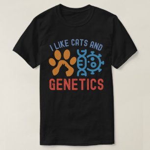 Ik hou van katten en genetica, citaten over geneti t-shirt