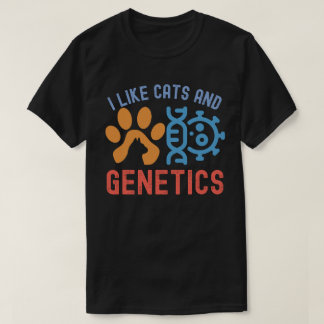 Ik hou van katten en genetica, citaten over geneti t-shirt
