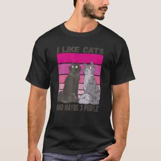 Ik hou van katten en misschien 3 mensen die introv t-shirt