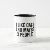 Ik hou van katten en misschien 3 mensen mok (Midden)