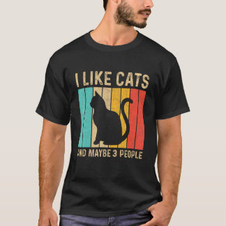 Ik hou van katten en misschien als 3 mensen die Ma T-shirt