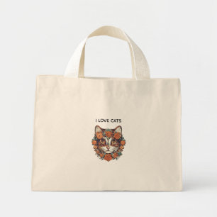 IK HOU VAN KATTEN EN VERBAZINGWEKKENDE KUNST CAT MINI TOTE BAG
