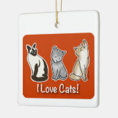 Ik hou van katten keramisch ornament (Links)