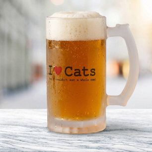 Ik hou van katten (maar ik zou geen hele kat kunne matglas bierpul