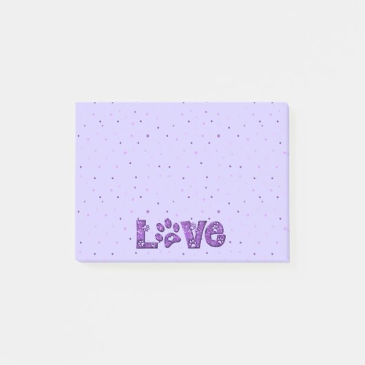 Ik hou van katten - paarse glitter - post-it® notes (Voorkant)