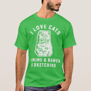 Ik hou van katten ramen schetsen kat mam meisje t-shirt