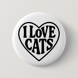 Ik hou van katten ronde button 5,7 cm