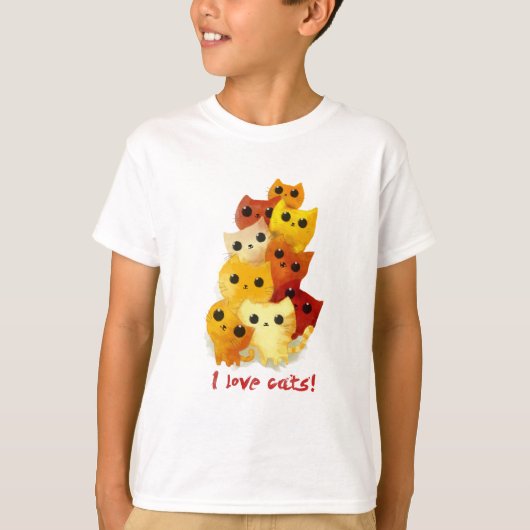 Ik hou van katten t-shirt (Voorkant)
