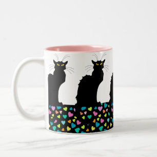 Ik hou van katten tweekleurige koffiemok