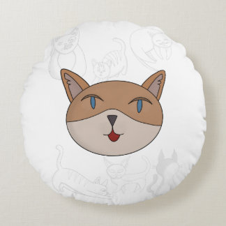 Ik hou van kattendekdekdekdekdekdekbedden. rond kussen