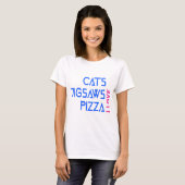 Ik hou van kattenjigsaws pizza t-shirt (Voorkant volledig)