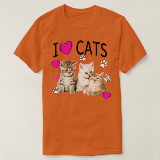 Ik hou van kattenliefje. Ik hou van Kittens T-shirt (Design voorkant)