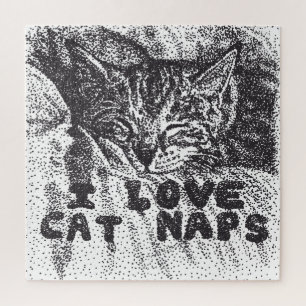 Ik hou van kattenluiers, kat slapen legpuzzel