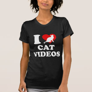 Ik hou van katvideo's t-shirt