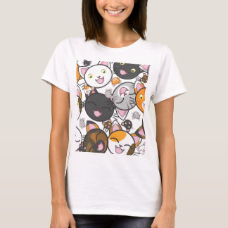 Ik hou van Kawaii Katten Het Casual Shirt van vrou