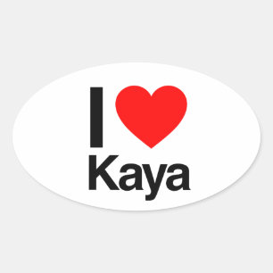 ik hou van kaya ovale sticker