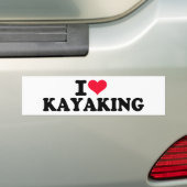 Ik hou van Kayaking Bumpersticker (Op auto)