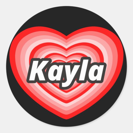 Ik hou van Kayla Ronde Sticker (Voorkant)