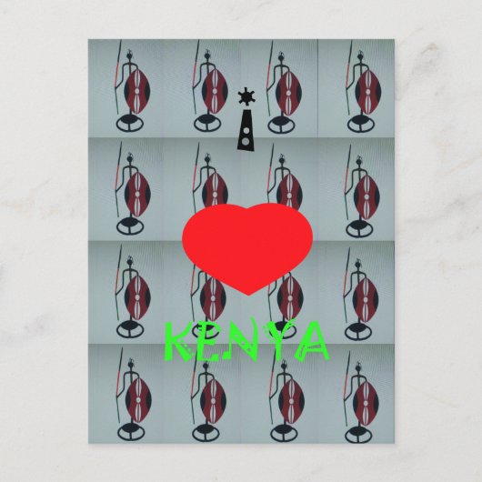 Ik hou van Kenia Art Print Briefkaart (Voorkant)