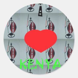 Ik hou van Kenia Art Print Ronde Sticker