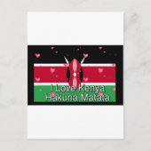 Ik hou van Kenia en "Hakuna Matata" Art Print Briefkaart (Voorkant)