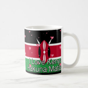Ik hou van Kenia en "Hakuna Matata" Art Print Koffiemok